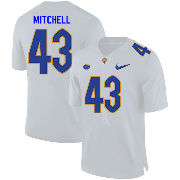 Men #43 Cole Mitchell Pitt Panthers College Football Jerseys Sale-White